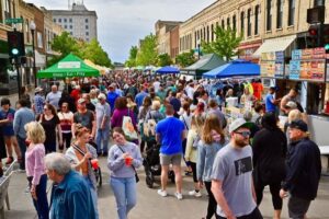Attendees enjoy the Downtown Oshkosh Farmers Market